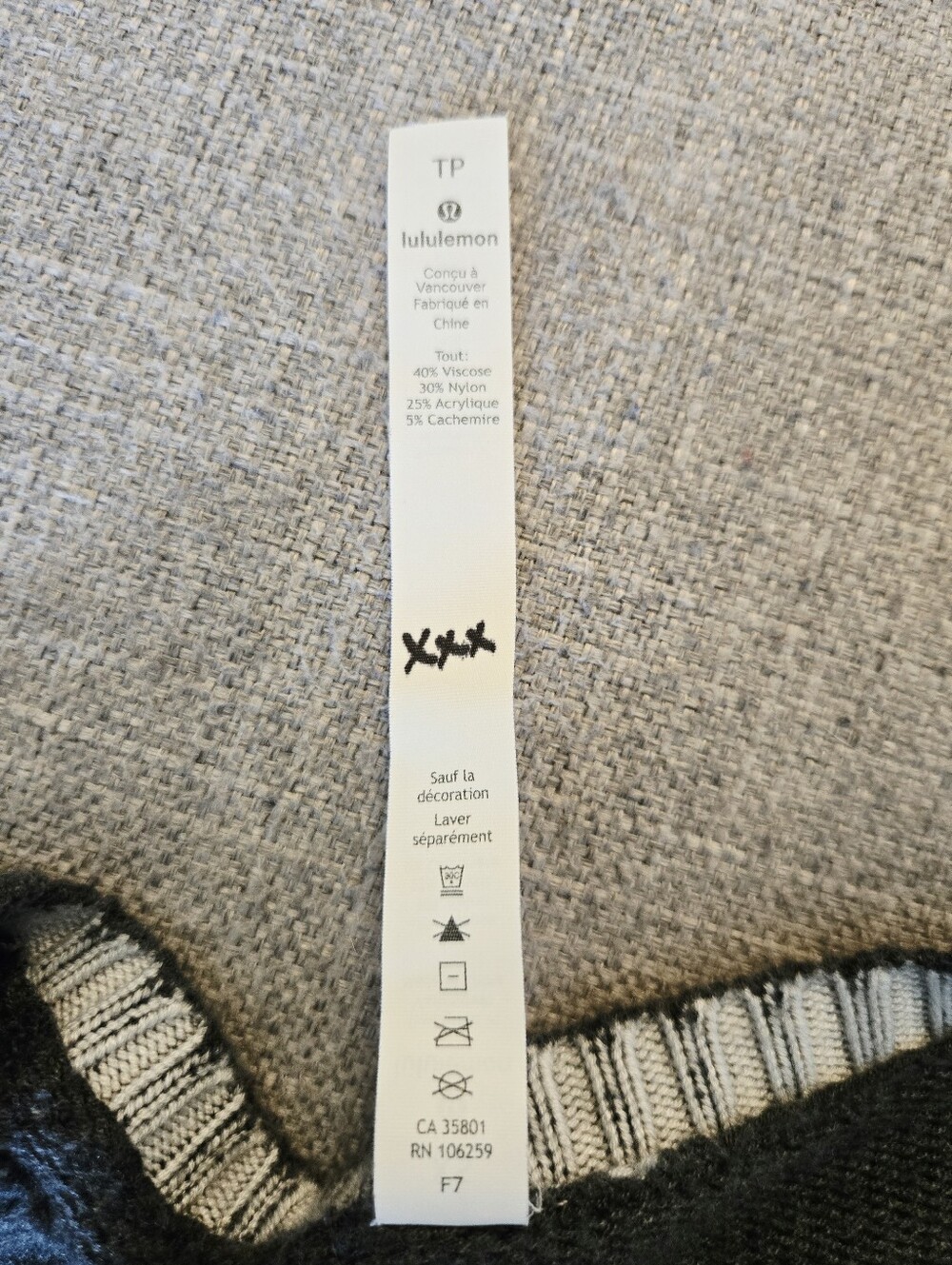 LULULEMON I S/M Hazy Days Sweater with Cashmere I distressed grey - Picture 6 of 8